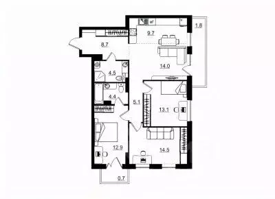 4-к кв. Кировская область, Киров Крылья жилой комплекс (88.1 м) - Фото 1