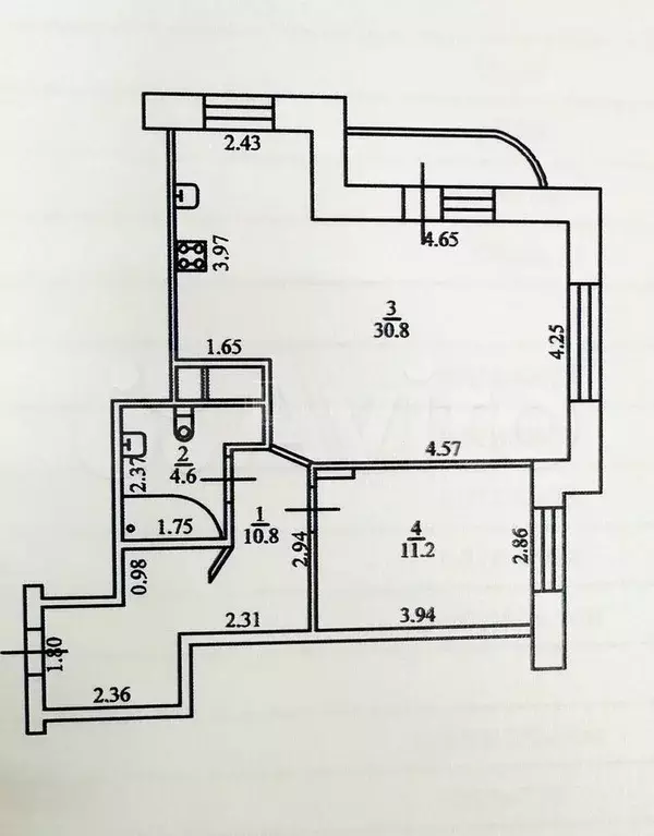 2-к. квартира, 57,1 м, 16/17 эт. - Фото 0