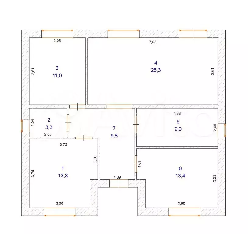 3-к. квартира, 114 м, 1/1 эт. - Фото 0