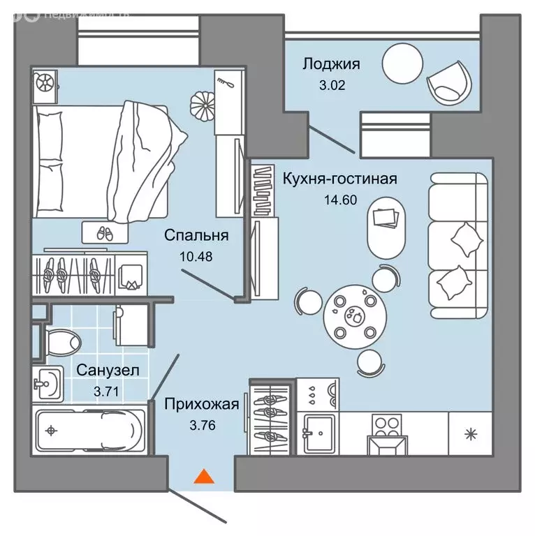 2-комнатная квартира: Киров, микрорайон Новый (40 м) - Фото 0