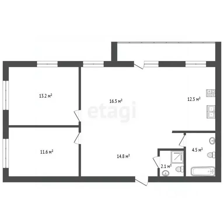 3-к кв. Калужская область, Калуга ул. Минская, 39 (82.4 м) - Фото 2