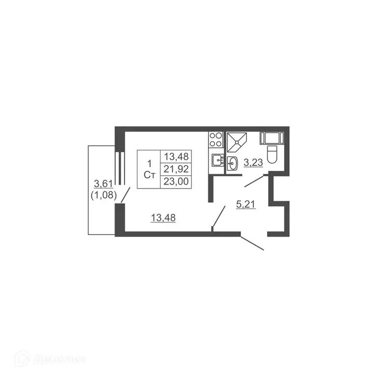 Продаётся квартира-студия, 23 м - Фото 0