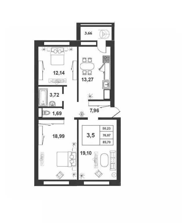 3-к кв. Новгородская область, Великий Новгород ул. Якова Павлова, 17 ... - Фото 1