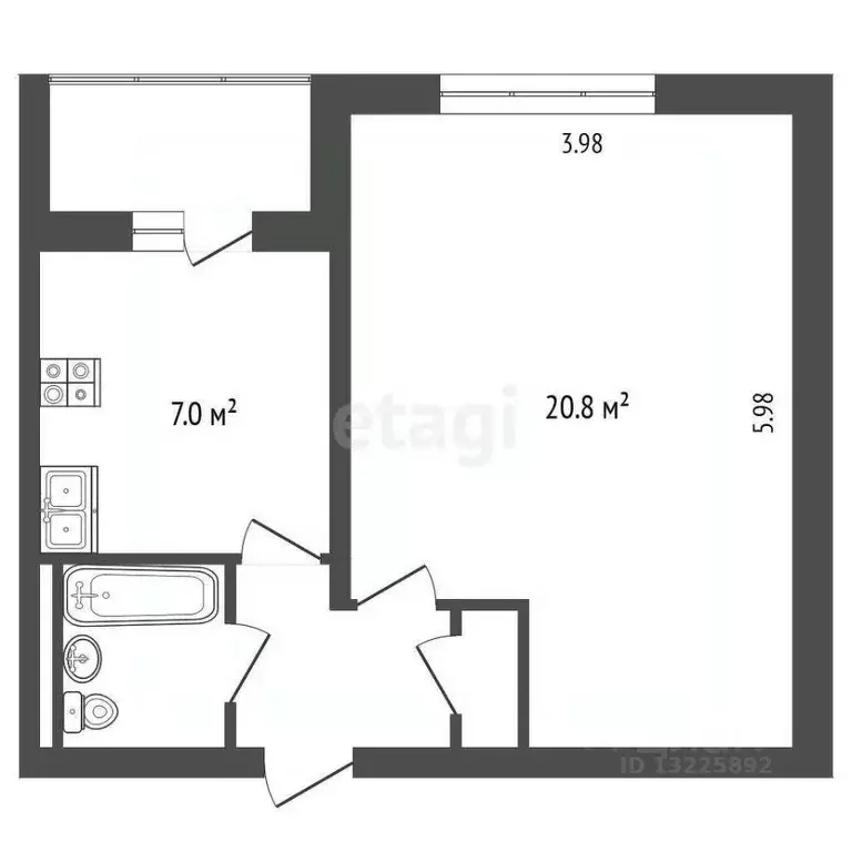 1-к кв. Вологодская область, Вологда Воркутинская ул., 6 (35.0 м) - Фото 1