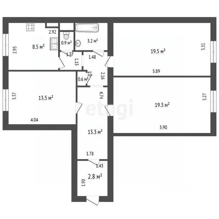 3-к кв. Санкт-Петербург Московский просп., 195 (81.9 м) - Фото 1