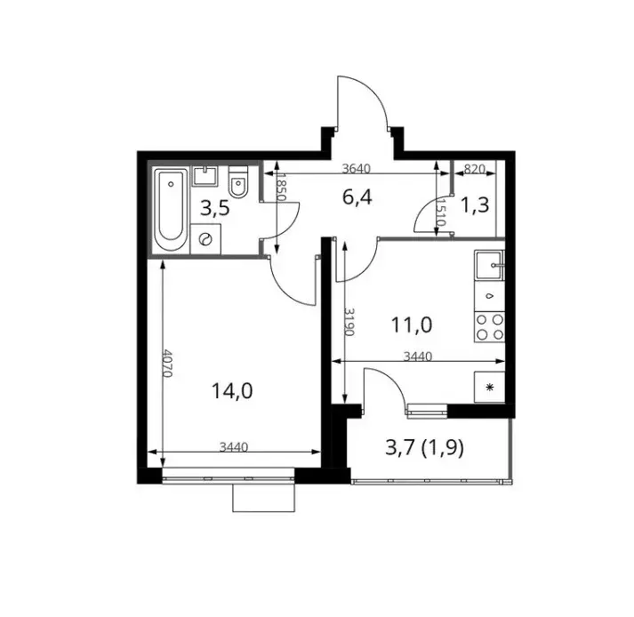 Продаётся 1-к квартира, 38.1 м - Фото 0