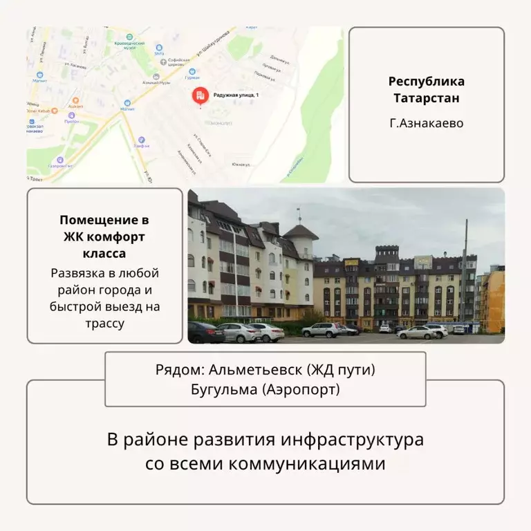 Помещение свободного назначения в Татарстан, Азнакаево Радужная ул., 1 ... - Фото 1