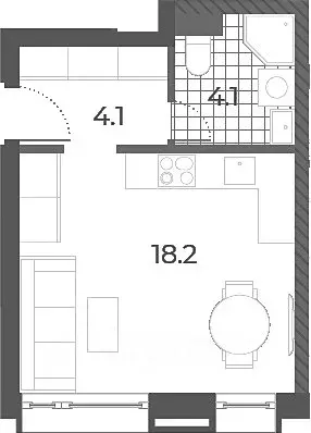 Студия Москва ул. Борисовские Пруды, 3К2 (26.4 м) - Фото 2