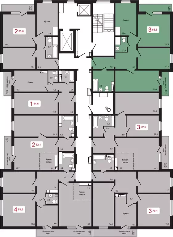 Продаётся 3-к квартира, 85.8 м - Фото 1