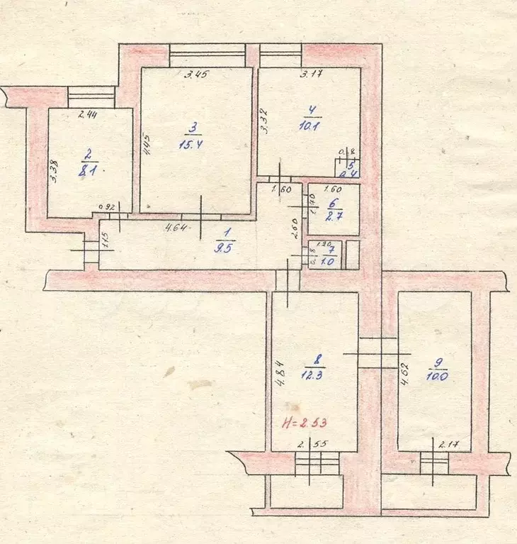4-к. квартира, 69,5 м, 7/9 эт. - Фото 0