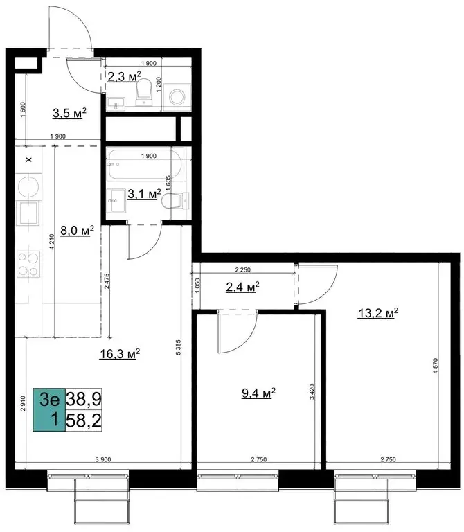 3-комнатная квартира: Одинцово, Можайское шоссе, 98 (58.2 м) - Фото 0
