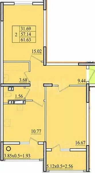 2-к кв. Крым, Евпатория ул. Чапаева, 28Л (57.1 м) - Фото 2