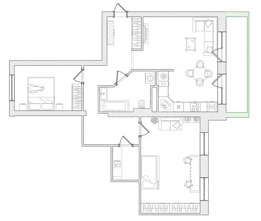 3-к кв. Калужская область, Обнинск ул. Гагарина, 36 (79.8 м) - Фото 2