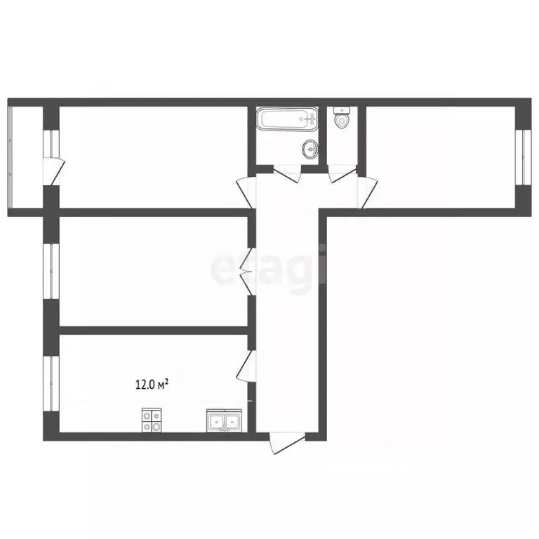 3-к кв. Московская область, Коломна ул. Толстикова, 1 (71.3 м) - Фото 2