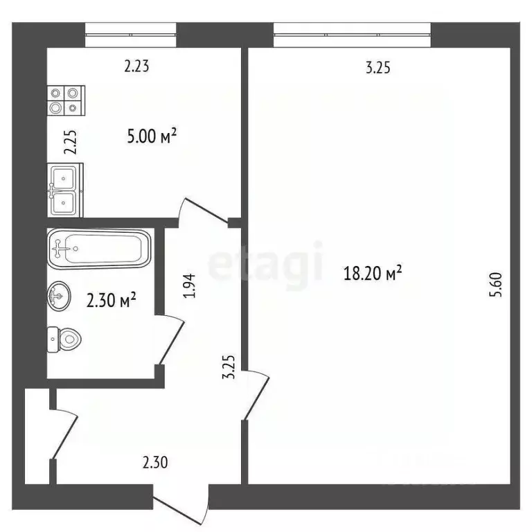 1-к кв. Чувашия, Чебоксары Ягодный пер., 3 (28.1 м) - Фото 1
