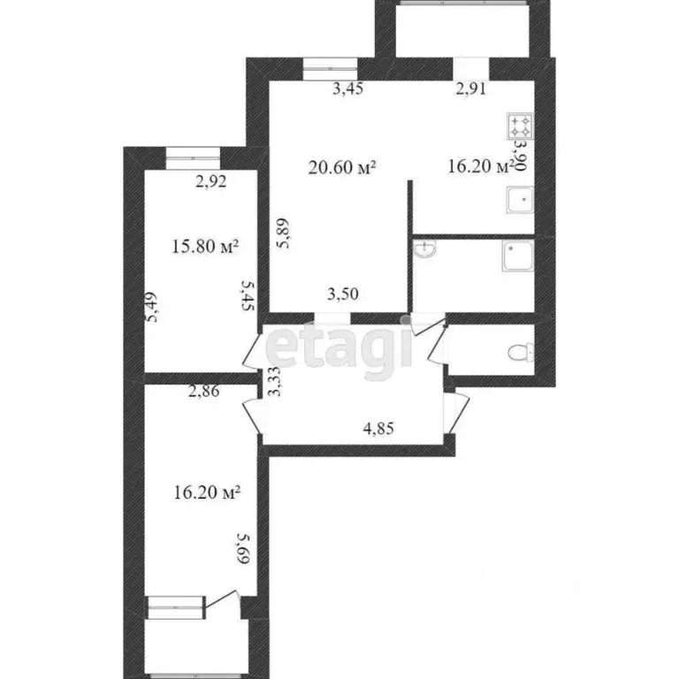 3-к кв. Белгородская область, Белгород Преображенская ул., 120 (94.0 ... - Фото 2