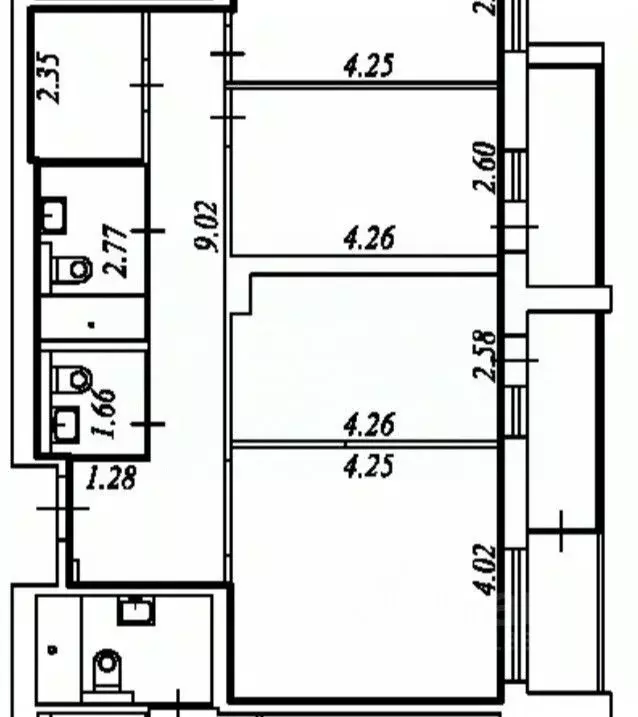 3-к кв. Тюменская область, Тюмень ул. Газовиков, 69 (74.9 м) - Фото 2