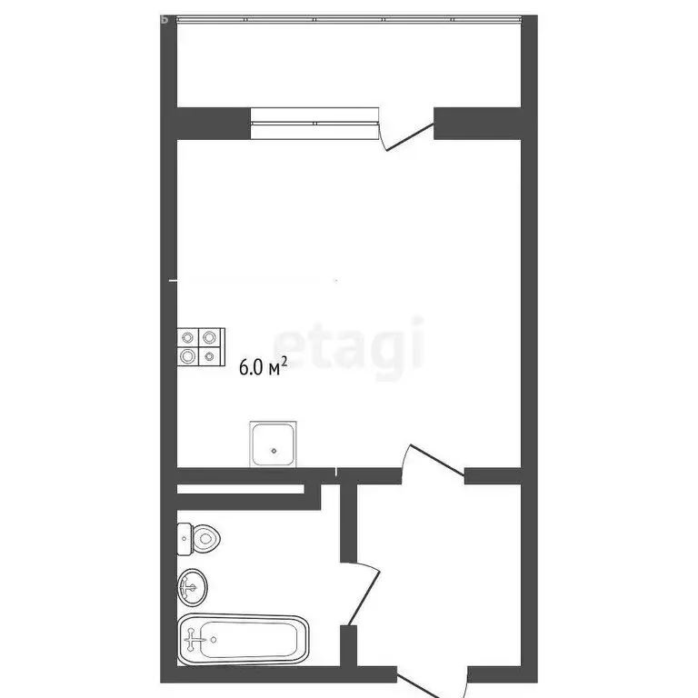 Квартира-студия: Тюмень, улица Новосёлов, 117 (15.7 м) - Фото 1