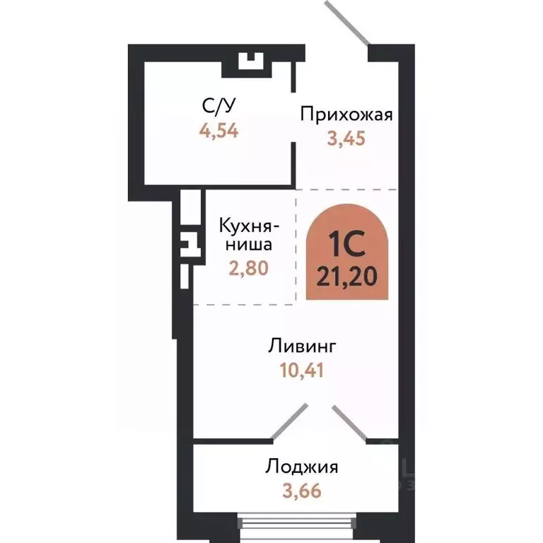 Студия Томская область, Томск Черемошники мкр, ул. Бердская, 14/3 ... - Фото 1