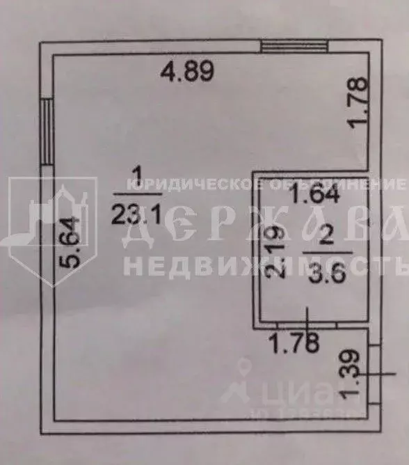 1-к кв. Кемеровская область, Кемерово пер. 1-й Беломорский, 7Б (27.0 ... - Фото 2