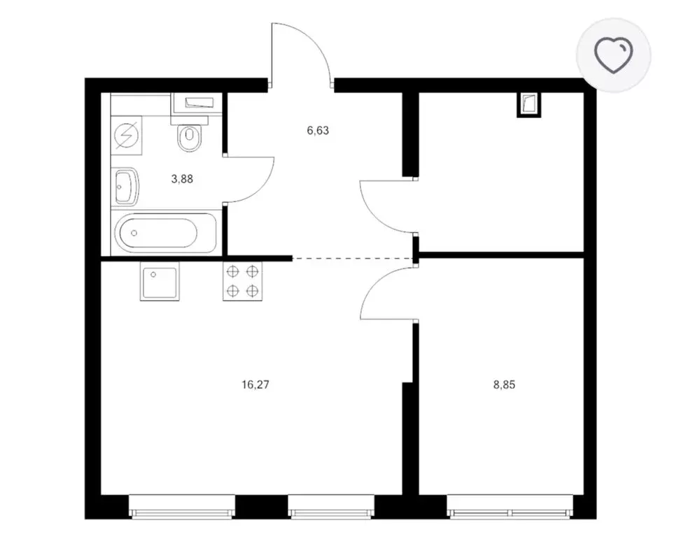 1-комнатная квартира: Новоселье, Невская улица, 12В (41 м) - Фото 1