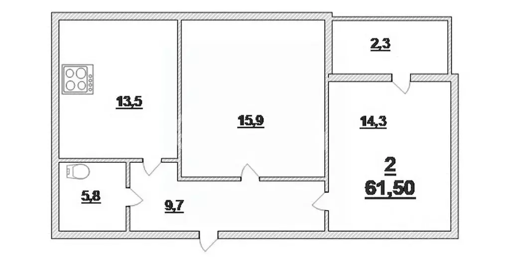 2-к кв. Калининградская область, Калининград ул. Генерала Толстикова, ... - Фото 2