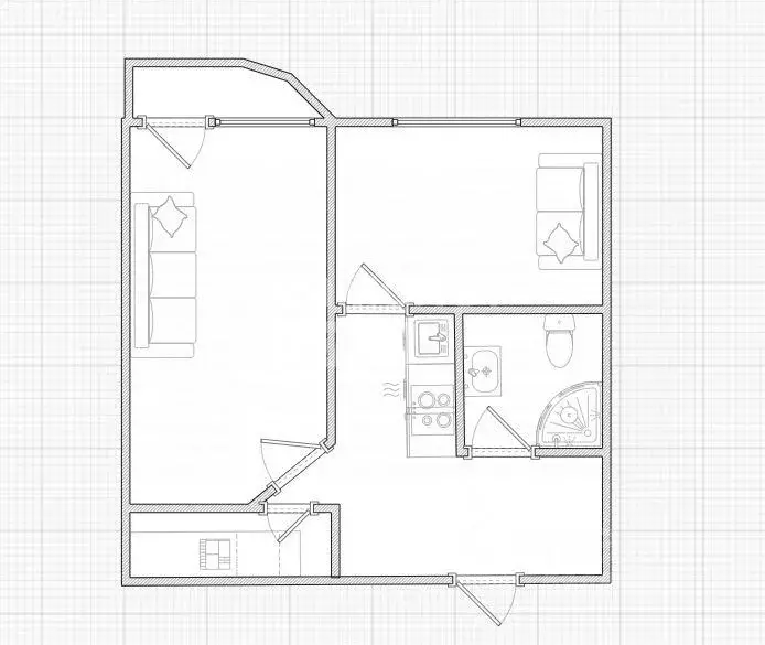 Квартира, 2 комнаты, 38.2 м - Фото 1