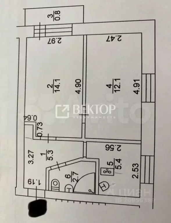 2-к кв. Костромская область, Шарья Юбилейная ул., 1 (40.3 м) - Фото 1