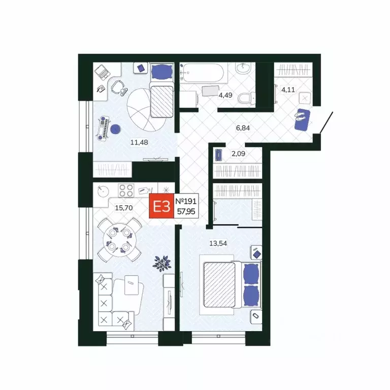 2-к кв. Тульская область, Тула Мясново мкр, Желания жилой комплекс ... - Фото 1