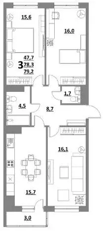 3-к кв. Тверская область, Тверь ул. Сергея Лоскутова, 2 (80.0 м) - Фото 1