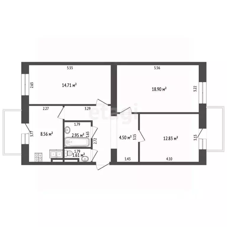 3-к кв. Севастополь ул. Симонок, 55А (69.8 м) - Фото 2