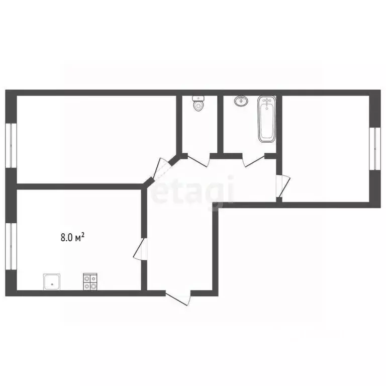 2-к кв. Псковская область, Печоры Индустриальная ул., 12 (53.8 м) - Фото 1