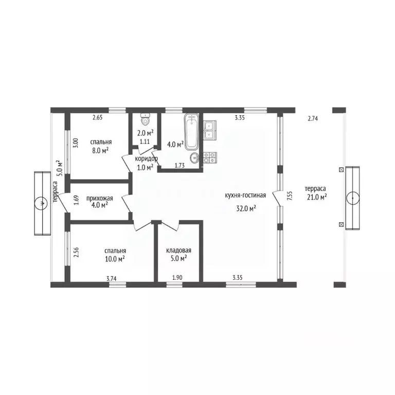 Дом в Калужская область, Ферзиковский район, Грабцево с/пос, Деревня ... - Фото 2