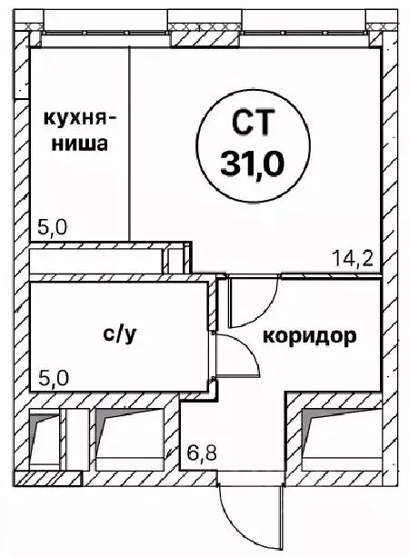1-к кв. Нижегородская область, Нижний Новгород Мещерское Озеро ... - Фото 1