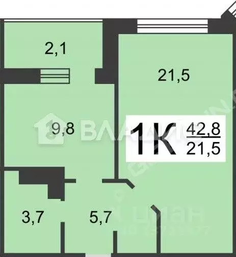 1-к кв. Нижегородская область, Нижний Новгород ул. Родионова, 165к9 ... - Фото 2