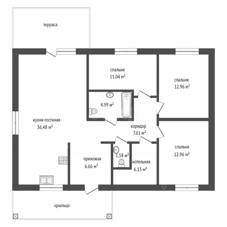 Дом в Тюменская область, Тюменский муниципальный округ, д. Якуши ул. ... - Фото 2