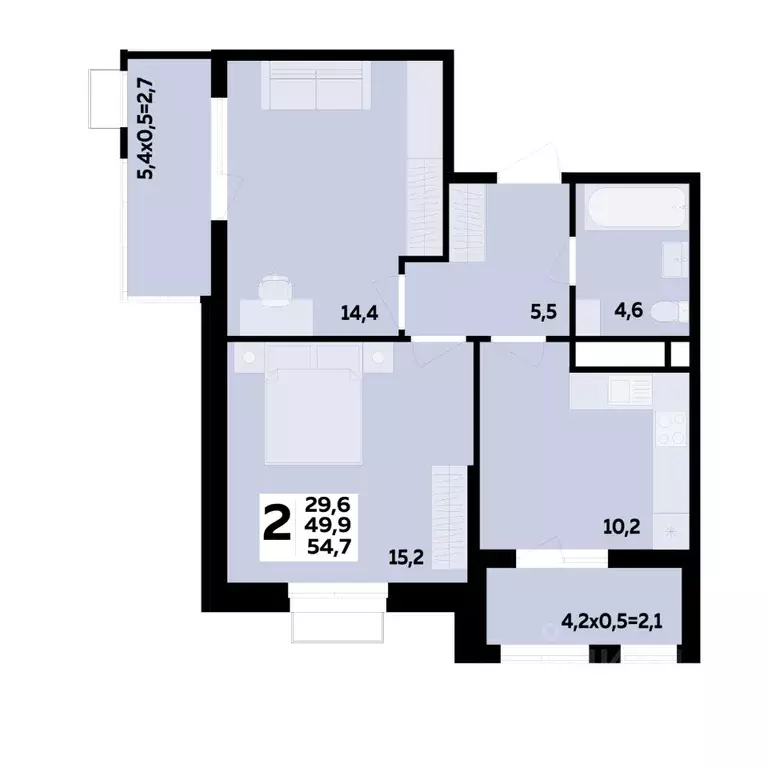 2-к кв. Адыгея, Тахтамукайский район, Старобжегокайское с/пос, Новая ... - Фото 0