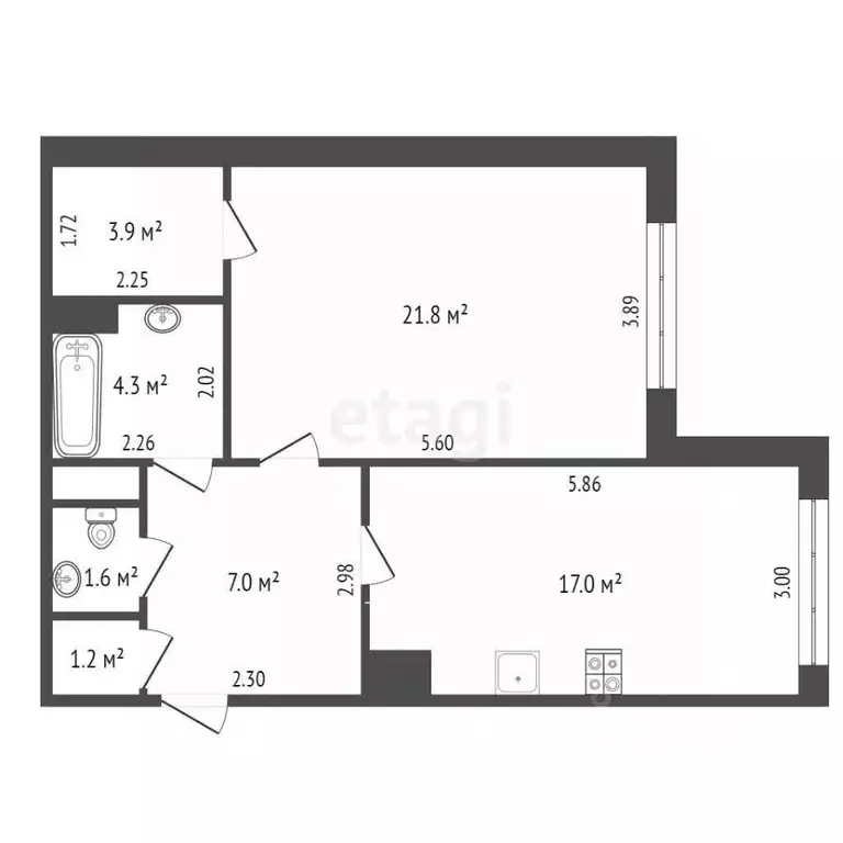 1-к кв. Ямало-Ненецкий АО, Новый Уренгой Оптимистов мкр, 4/3 (56.8 м) - Фото 2