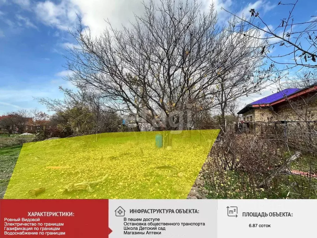 Участок в Крым, Симферопольский район, с. Доброе ул. Береговая (6.87 ... - Фото 0