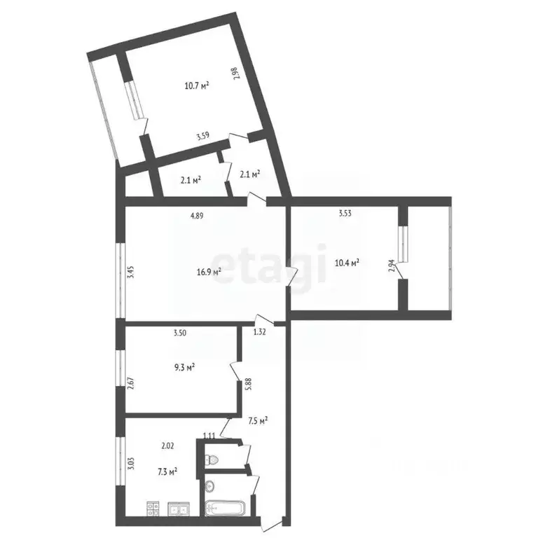 4-к кв. Удмуртия, Ижевск ул. Михаила Петрова, 7 (69.1 м) - Фото 2