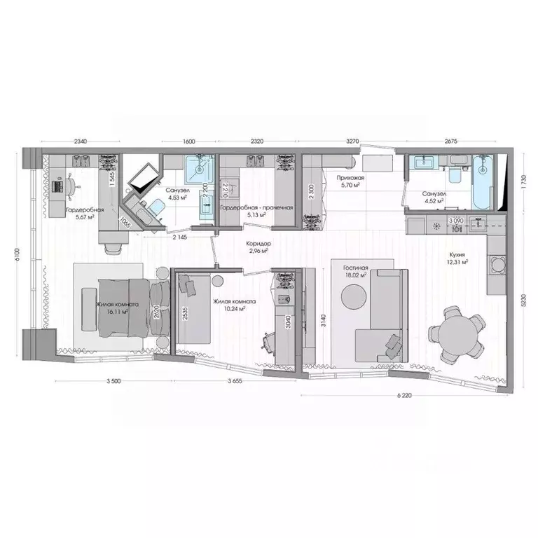 4-к кв. Приморский край, Владивосток ул. Нейбута (87.96 м) - Фото 1