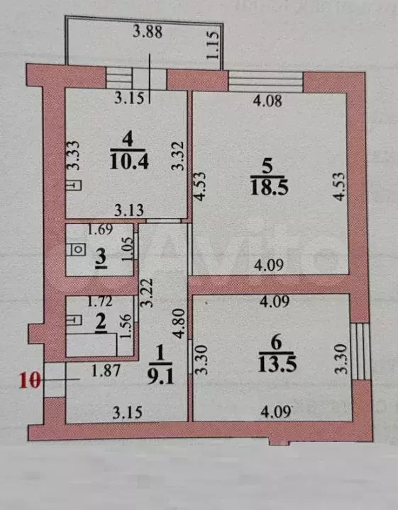 2-к. квартира, 56 м, 3/9 эт. - Фото 0