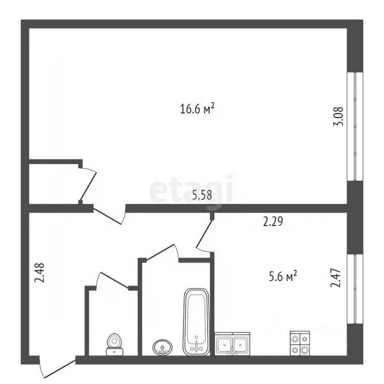 1-к кв. Санкт-Петербург просп. Науки, 18 (30.5 м) - Фото 1