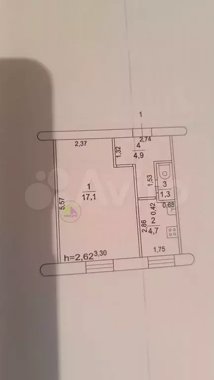 1-к. квартира, 28 м, 1/2 эт. - Фото 0
