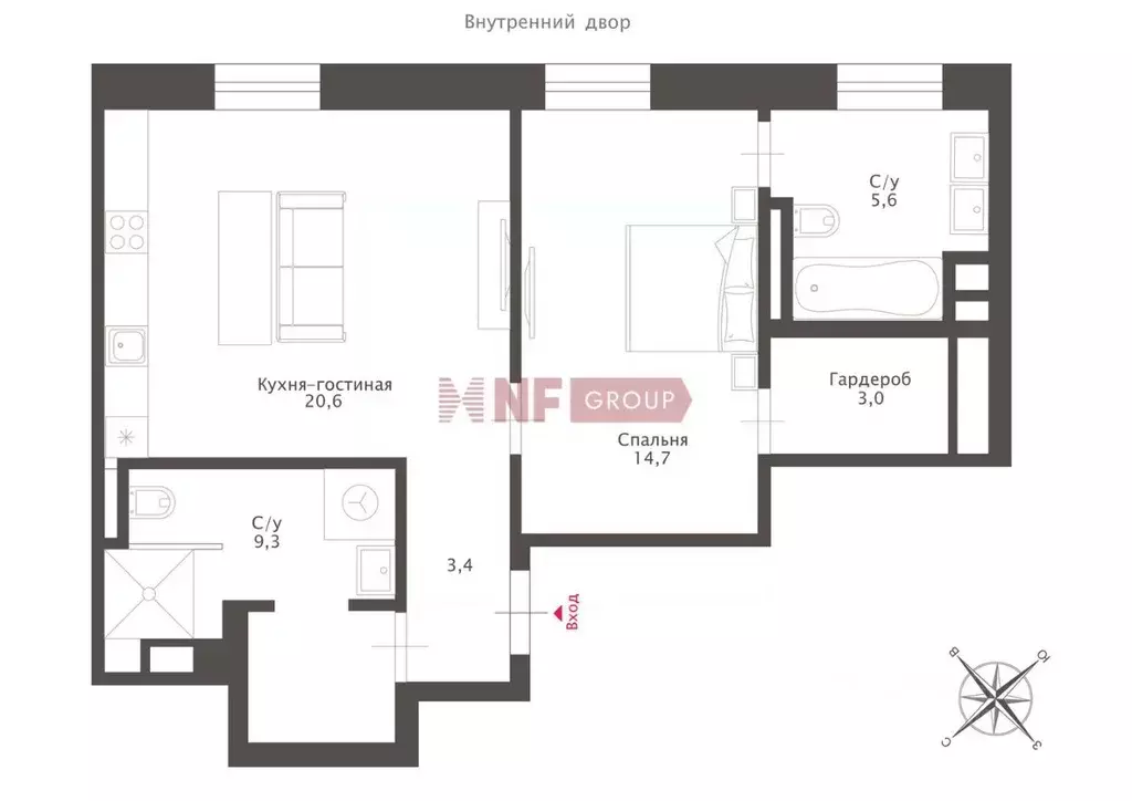 2-к кв. Москва ул. Большая Дмитровка, 9С1 (59.0 м) - Фото 2