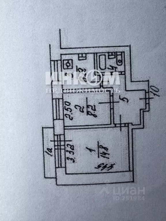 2-к кв. Москва ул. Советской Армии, 3 (38.2 м) - Фото 2