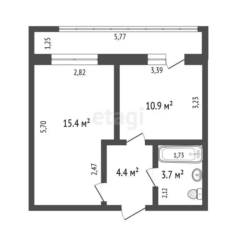 1-комнатная квартира: Ульяновск, улица Генерала Мельникова, 3 (34.3 м) - Фото 0