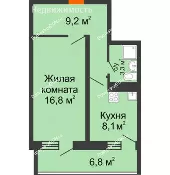 1-комнатная квартира: Ростов-на-Дону, улица Нансена, 103/1/4 (40.8 м) - Фото 0