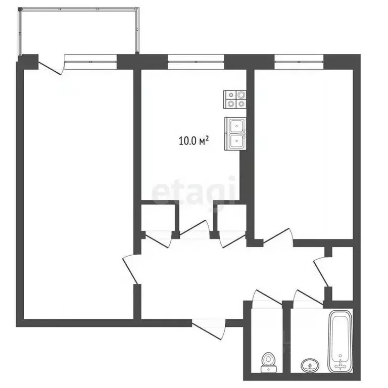 2-к кв. Саха (Якутия), Якутск Октябрьская ул., 20 (46.4 м) - Фото 2