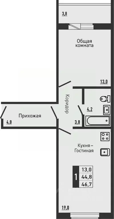 1-к кв. орловская область, орловский район, д. жилина ул. садовая, 2к2 . - Фото 0